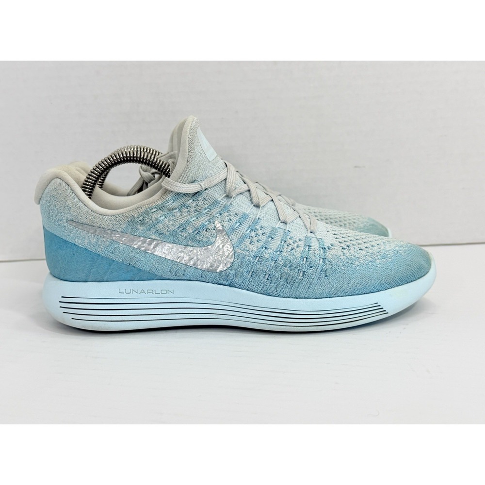 Nike LunarEpic Low Flyknit 2 Glacier Blue Womens Size 9 Running Shoes 863780-405